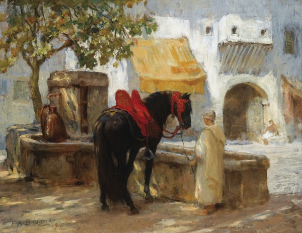 A horse and his master by Frederick Arthur Bridgman